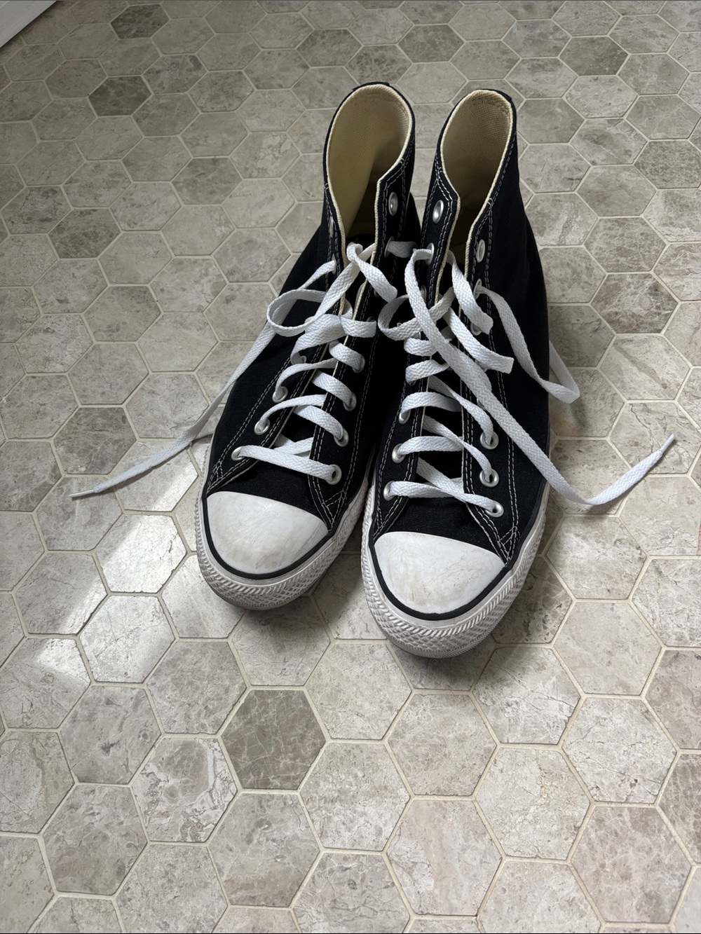 Classic Converse Black High-Top Canvas Sneakers with White Accents